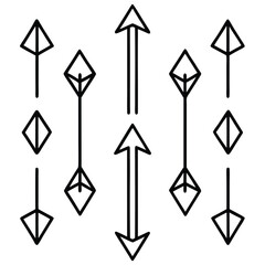 Arrow Icons Vector Set - Line Art Style