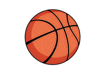 Fototapeta premium Close up of a basketball with black lines on a white background.