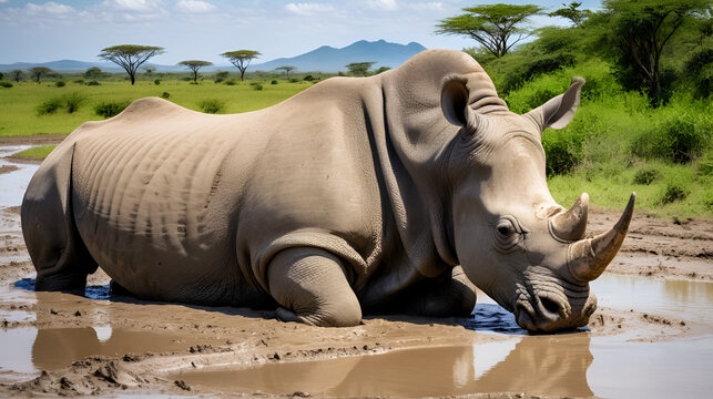 Capturing rhinos wallowing in mud a wildlife photography conservation message
