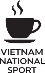 Silhouette vector of Vietnam coffee cup icon symbolizing culture, tradition, beverage, and lifestyle.