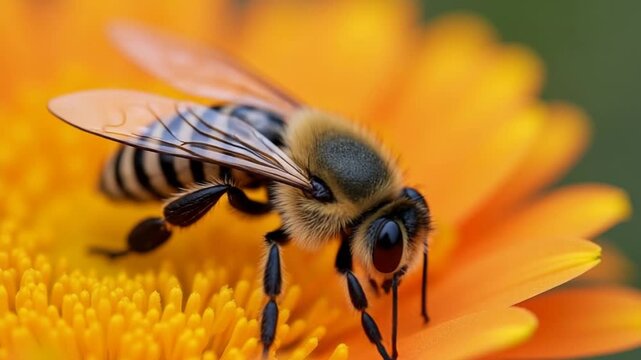Macro close up Flowers and Bees