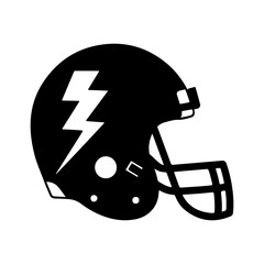 American football helmet with lightning with transparent background
