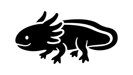 Axolotl amphibian icon with transparent background