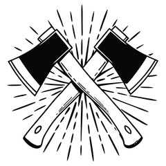 Black Silhouette Vector of Cleaver Chopping Silhouette