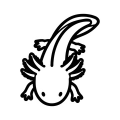 Axolotl doodle with transparent background