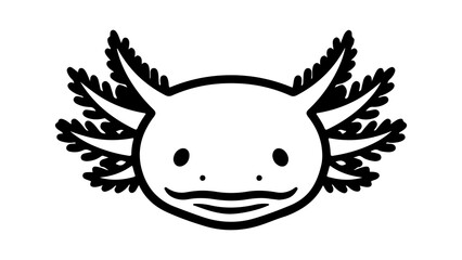 Axolotl head outline with transparent background
