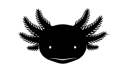 Axolotl head silhouette with transparent background