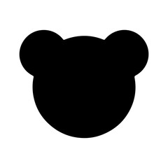 Bear head silhouette with transparent background