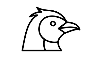 Bird head outline with transparent background