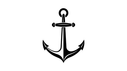 Black anchor with transparent background