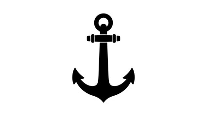 Black anchor with transparent background