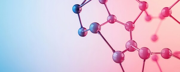 A colorful molecular structure with interconnected atoms, illustrating the beauty of chemistry and science in a visually striking way.
