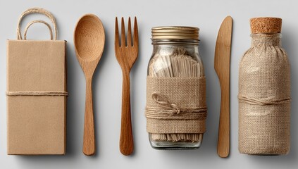 Neutral-toned eco-friendly tableware and packaging