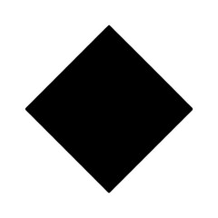 Black diamond shape with transparent background