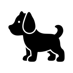 Black dog icon with transparent background