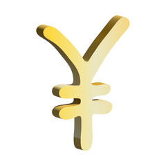 3d yen currency symbol. Single element for design