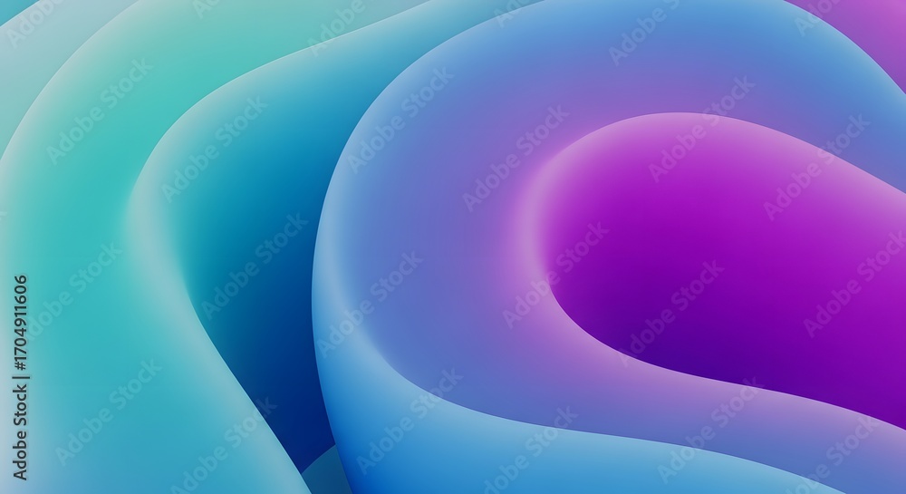 Poster abstract background with soft volumetric 3d tubes. modern fluid art and playful design. thick rounde
