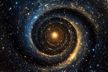 Fototapeta premium Galactic spiral showcasing vibrant colors and cosmic features in a star-filled universe