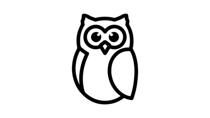 Black owl icon with transparent background