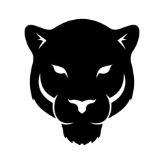 Black panther head with transparent background