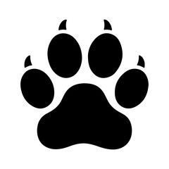 Black paw print with transparent background