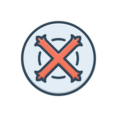 Color illustration icon for cross