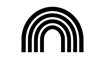 Black rainbow arc with transparent background