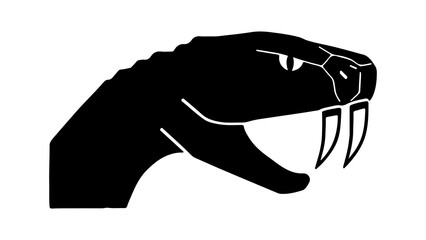 Black snake head with transparent background