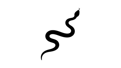 Fototapeta premium Black snake with transparent background