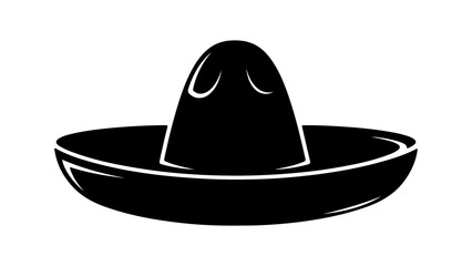 Black sombrero hat with transparent background