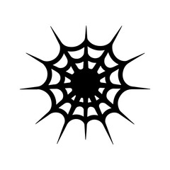 Black spider web with transparent background