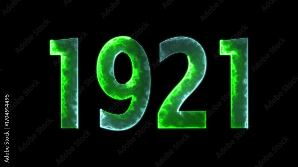 Aufkleber 1921 neon line text animation. 1921 year text effect with neon glow. colorful 1921 typography effect