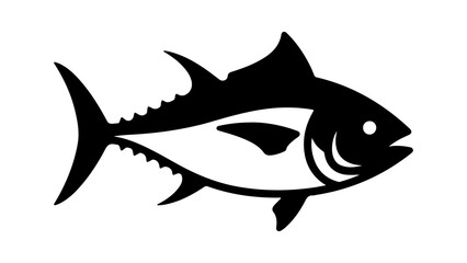 Black tuna fish with transparent background