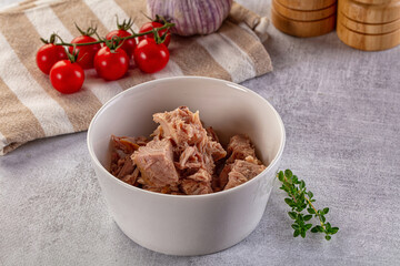 Canned tuna fillet for salad