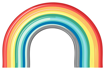 Fototapeta premium Vibrant Rainbow Arch with Multiple Colored Stripes and Outlined Edges