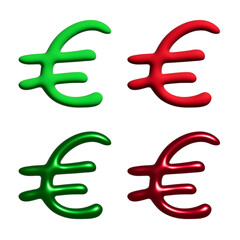 Obraz premium 3d euro currency symbol set Single element for design