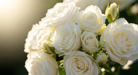 Obraz premium Elegant white roses bouquet capturing the purity of nature's beauty
