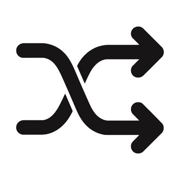 shuffle icon representing random music control and playlist navigation