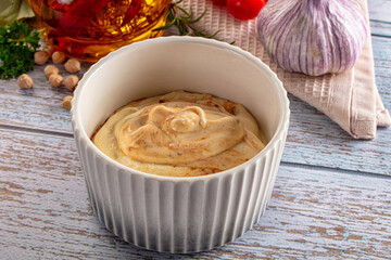 Organic homemade hummus creamy snack