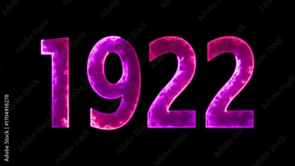 Aufkleber 1922 neon line text animation. 1922 year text effect with neon glow. colorful 1922 typography effect