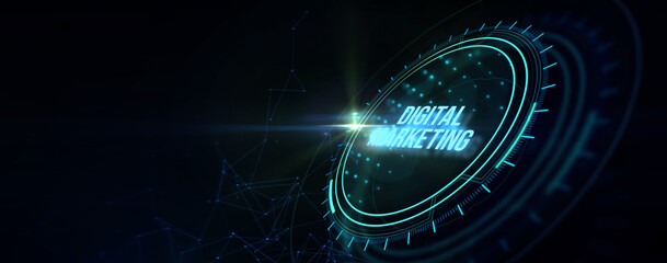 Business, Technology, Internet and network concept. Digital Marketing content planning advertising strategy concept. 3d illustration