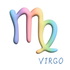 3d virgo zodiac sign Astrology clipart Element for design