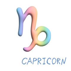 3d capricorn zodiac sign Astrology clipart Element for design