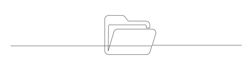 One line drawing of file folder