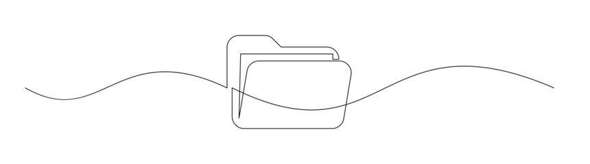 Continuous Line Art of File Folder Icon Design