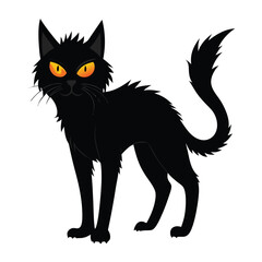 Obraz premium Black Cat Halloween Line Art Vector