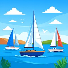 Sailing boats on a sunny day