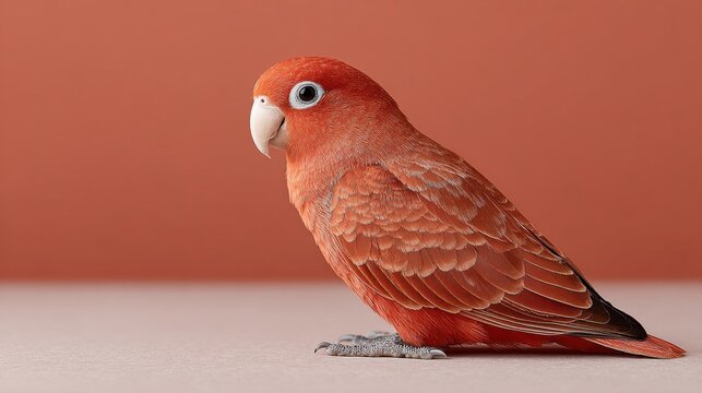 A vibrant parrot perched against a warm, textured background.