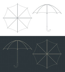Classic umbrella blueprints © blacklight_trace