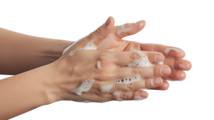 Hands washing with soap, promoting hygiene and health, essential for well-being and preventing illness